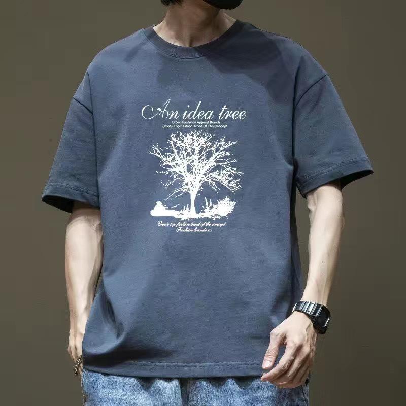 

Мужская модная летняя футболка с коротким рукавом - Повседневная, Универсальная, Свободного кроя S (90-115 lbs)