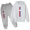 Jungen und Mädchen Herbst Freizeit Buchstabe Paris Aufdruck Hoodie+Hosen Anzug Mode Einfach Sport 2-teiliges Set Sport Trainingsanzug