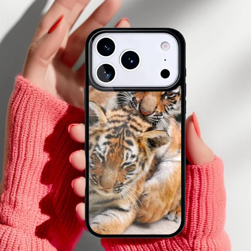 Zoo Animals 1 Tiger Cubs Phone Case for iPhone 17 Air 16e 15 14 13 Pro Max Back Cover for 12 11 Pro Coque
