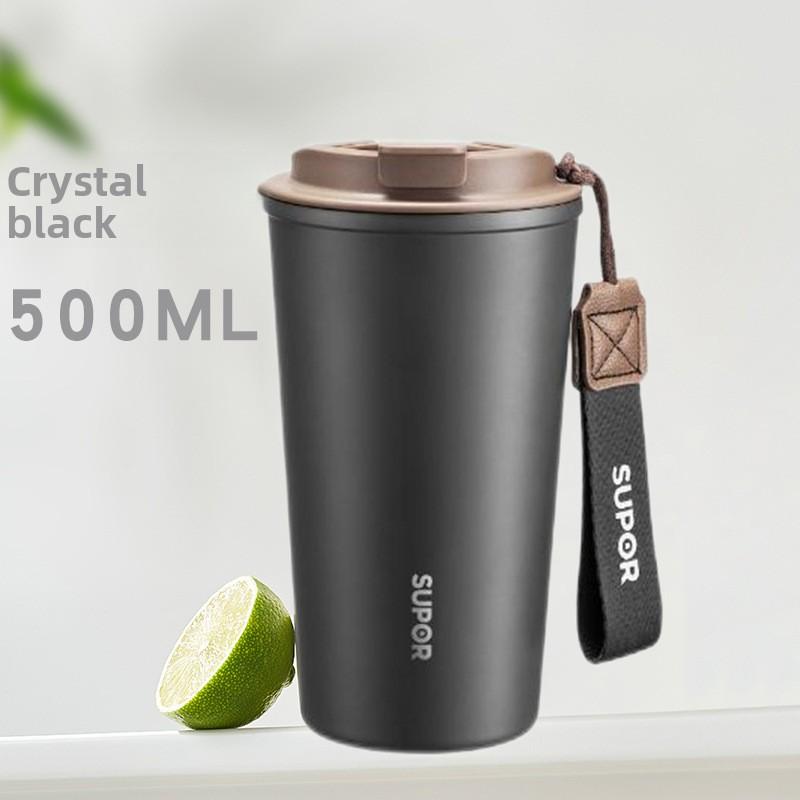 Aesthetic 316 Stainless Steel Vacuum Insulated Coffee Tumbler - Portable Travel Mug for Office & Car, Unisex