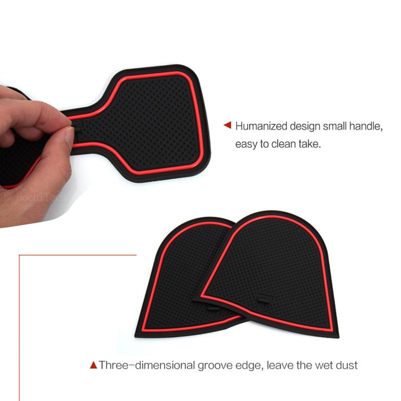 Car Door Groove Mat Anti-slip Cup Mat Rubber Rugs Slot Hole Pad Interior for Nissan Navara NP300 D23 2015 2016 2017 2018