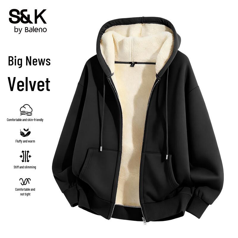 

Baleno S&K Men s Alpaca Fleece Lined Hooded Jacket XL