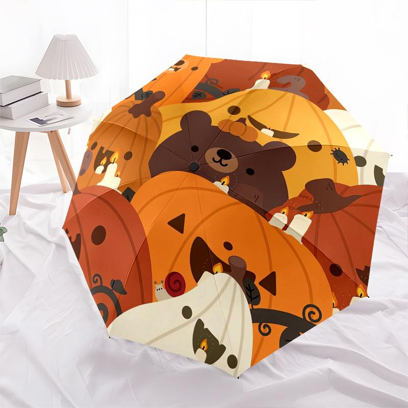 1pc Halloween pumpkins and ghost illustration. Suitable for All Seasons UmbrellaFP168