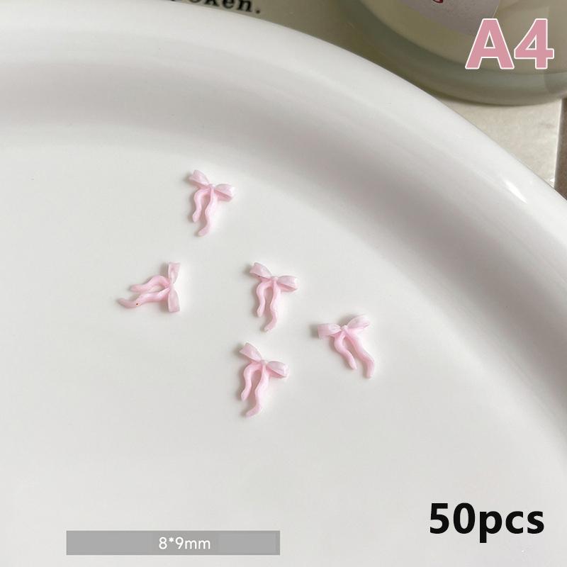 

50 шт. волнистые ленточные банты для украшения ногтей однотонные цветные банты из смолы для украшения ногтей для самостоятельного изготовления шпилек для ногтей