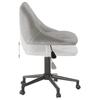 Office Chair Swivel Light Grey Velvet