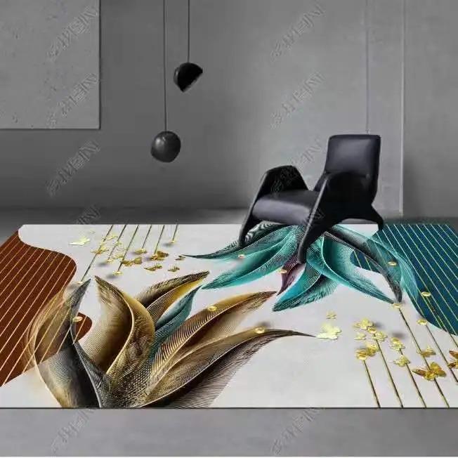 Nordic Feather Carpet Living Room Sofa Decor Bedroom Bedside Area Rugs Cloakroom Non-slip Washable Home Coffee Table Floor Mat