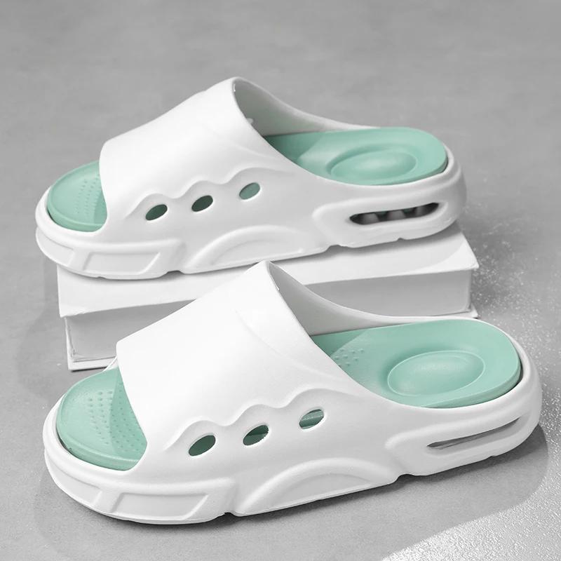 Fashion New Summer Slippers Men's EVA Pure Color Simple Soft Comfortable Fashion Super Fire Trend Shape Two-Color Bottom Flip-Flops