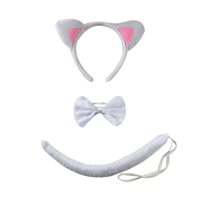 Dětské Párty Rekvizity Dívčí Černá Kočičí Uši Čelenka Tutu Sukně Ocas Rukavice Sada Halloween Karneval Narozeninový Dárek Cosplay Kostým