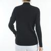 Admiral Golf ADLA476 Women's Black Mock Neck Ribbed Sweater with Front Slit