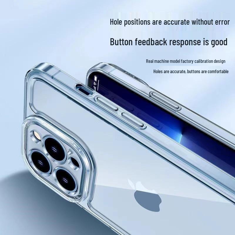 Transparent Drop-Proof Phone Case for iPhone 14/16/16E/Space Pro Max, Full Coverage, Suitable for Apple