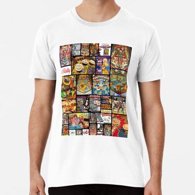 Vintage Pinball κολάζ ποπ κουλτούρας S έως 5XL Κατασκευασμένο στην Αυστραλία/ΗΠΑ T-Shirt