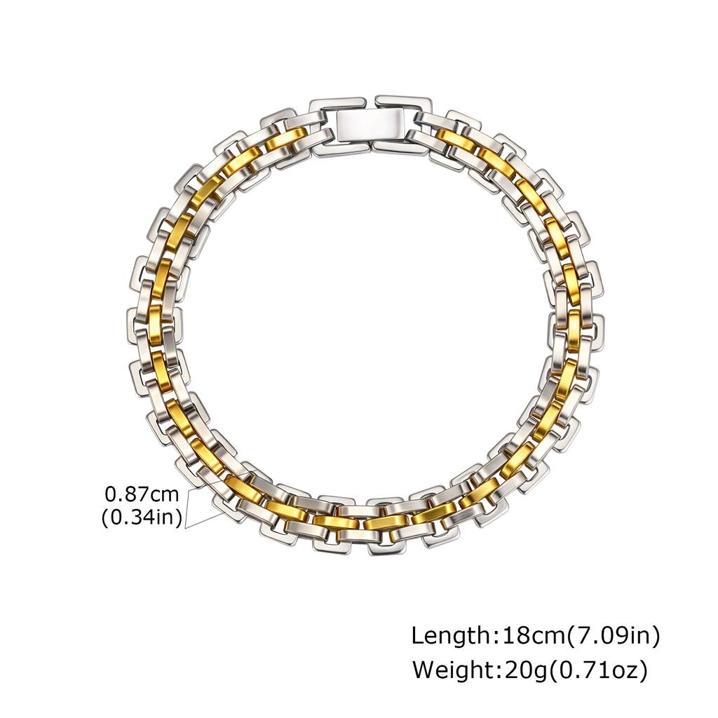Stainless Steel Strap Bracelet 18K Gold Plated, Fashion Jewelry Br-1318
