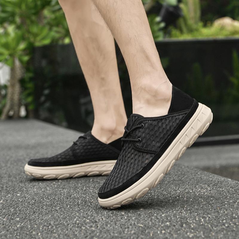 Men's shoes 2025 summer new men's lightweight thick-soled mesh soft-soled loafers non-slip and wear-resistant sports and leisure shoes