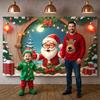 Weihnachten Hintergrund Festliche Lichter Weihnachtsmann Display Weihnachts-Hintergrund Rote Schleife Feiertags-Hintergrund Für Familientreffen Feiertags-Festlich