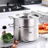 Sigangyoutai 26cm Stainless Steel 2-Tier Steamer Pot
