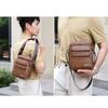 Men Shoulder Bag Waterproof Large Capacity Messenger Bag Adjustable Strap Outdoor Travel PU Leather Casual Simple All-Match Bags