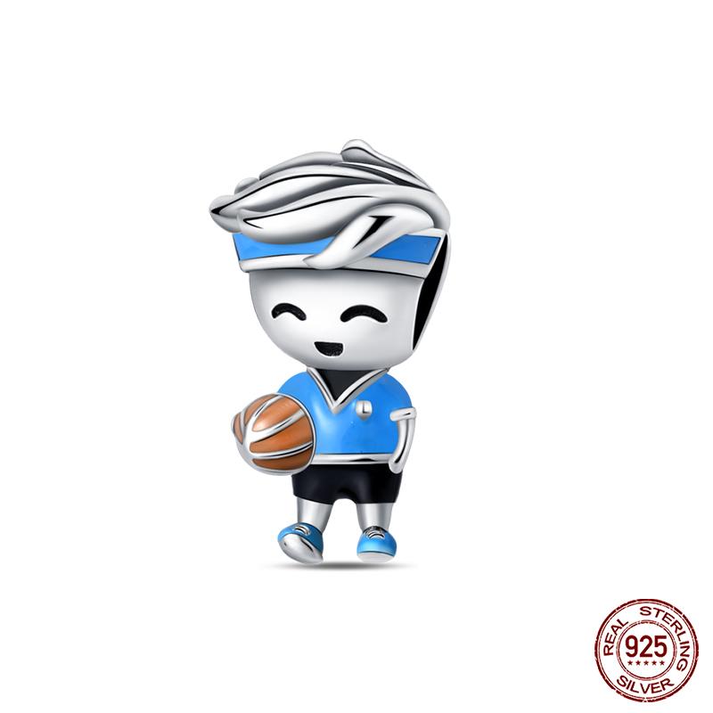 New In Copper Football Baseball Dumbbell Badminton Charms Beads Fit Qikaola Original Bracelet Fine Diy Jewelry Gift