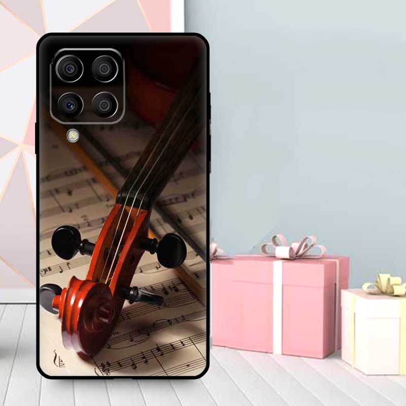 Elegant Violins Bow Sheet Music Case For Samsung Galaxy M56 M52 M32 M53 M16 M11 M21 M31 M35 M12 M13 M14 M15 M36 M55 M34 M54