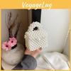 Fashionable Girls' Bag 2024 New Style Adorable Pvc Pearl Handbag Chic Baby Girl Accessory Shoulder Bag