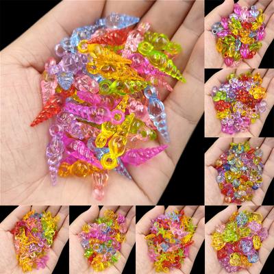 Collier Bracelet Bricolage Artisanat 20/40 Pièces Perles En Vrac Pour La Fabrication De Bijoux Goutte Coeur Flèche Couleurs Mélangées Transparent En Gros Pendentif Accessoires