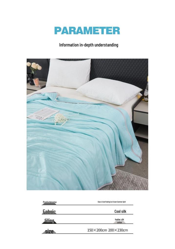 Cool Silk Summer Quilt: Breathable, Skin-Friendly for Dorm or Office Use