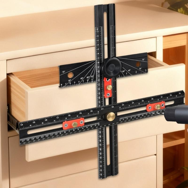 Aluminum T Square For Woodworking With Automatic Locking Feature And Multiple Angles Measurement Tool Precisions Ruler