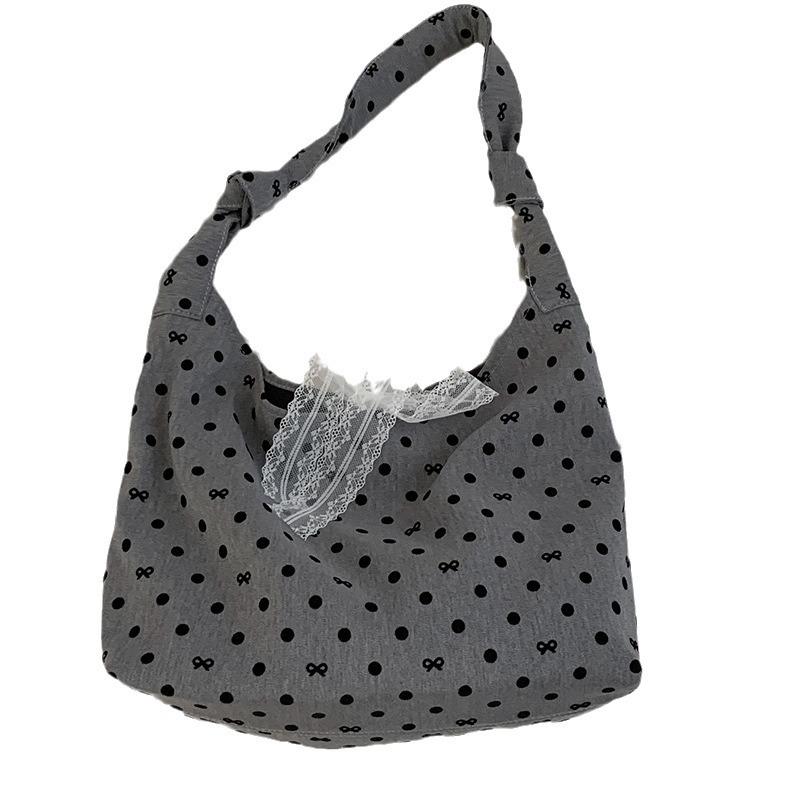 Casual Large-capacity Bag, Fashionable Polka Dot Single-shoulder Bag, Versatile Commuter Tote Bag
