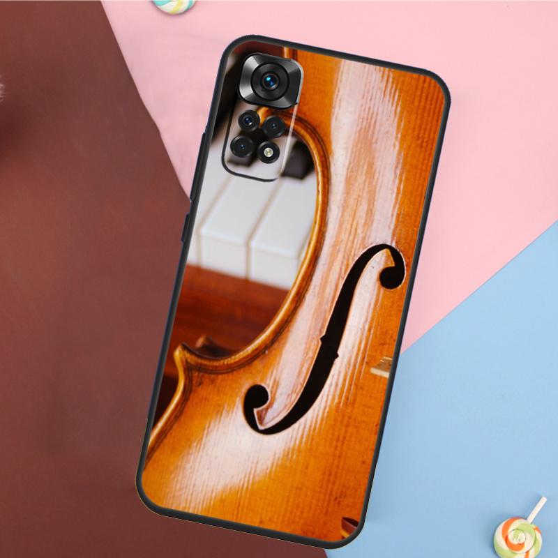 Cool Music Violin Cover For Xiaomi Redmi Note 13 Pro 14 12 11 9 10 9S 10S 11S 12S Redmi 10C 12C 13C 14C Case