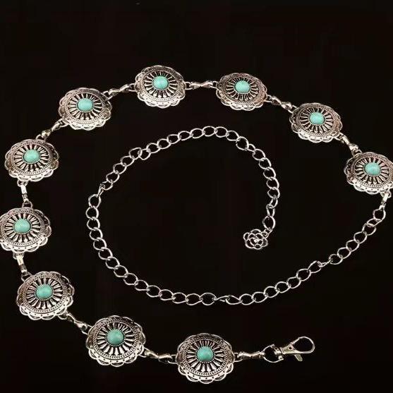 Xiaohongshu Treasure New Metal Circular Hollowed-out Pearl Decorated Waist Chain, A Sweet Waist Chain for Girls