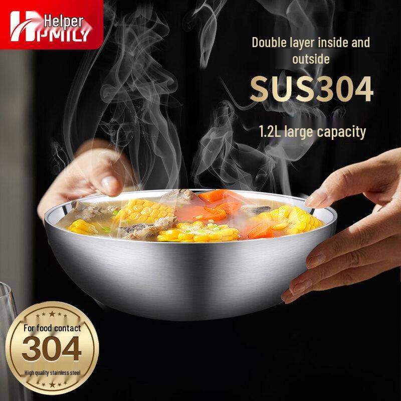 HPMILY 304 Stainless Steel Noodle & Salad Bowl