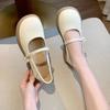 Mary Jane shoes flat single shoes women's autumn 2025 new one-pedal women's shoes with skirts, evening breeze gentle small leather shoes