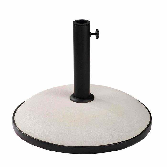 Base de parasol ronde en ciment - MARBUENO SUMMER - 45x36 cm - 20 kg - Blanc - Compatible Ø30/35/38 mm