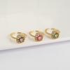 Trendy Shiny Zircon Square Rings For Women Minimalist Aesthetic Open Adjustable Female Dinner Party Charming Zircon Gifts