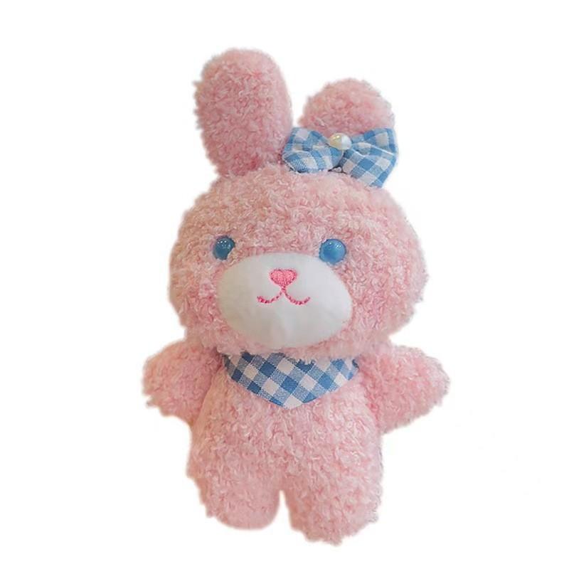 Rabbit Teddy Keychain Cute Cartoon Plush Toy Girls Kid Backpack Hanging Ornament