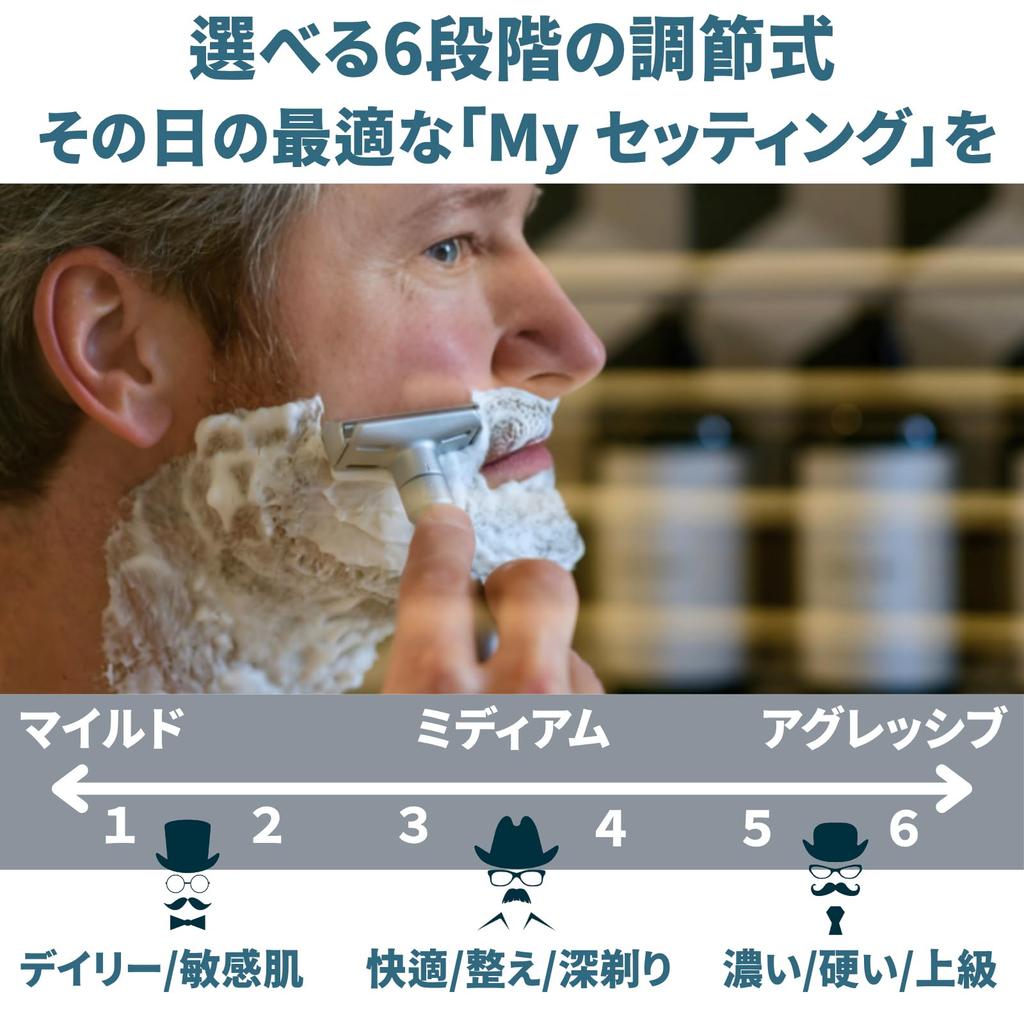 MERKUR FUTUR 700 Safety Razor Adjustable Duo Clip Matte Chrome [Official Manufacturer's Warranty/Authentic] German-Made Double-Edged