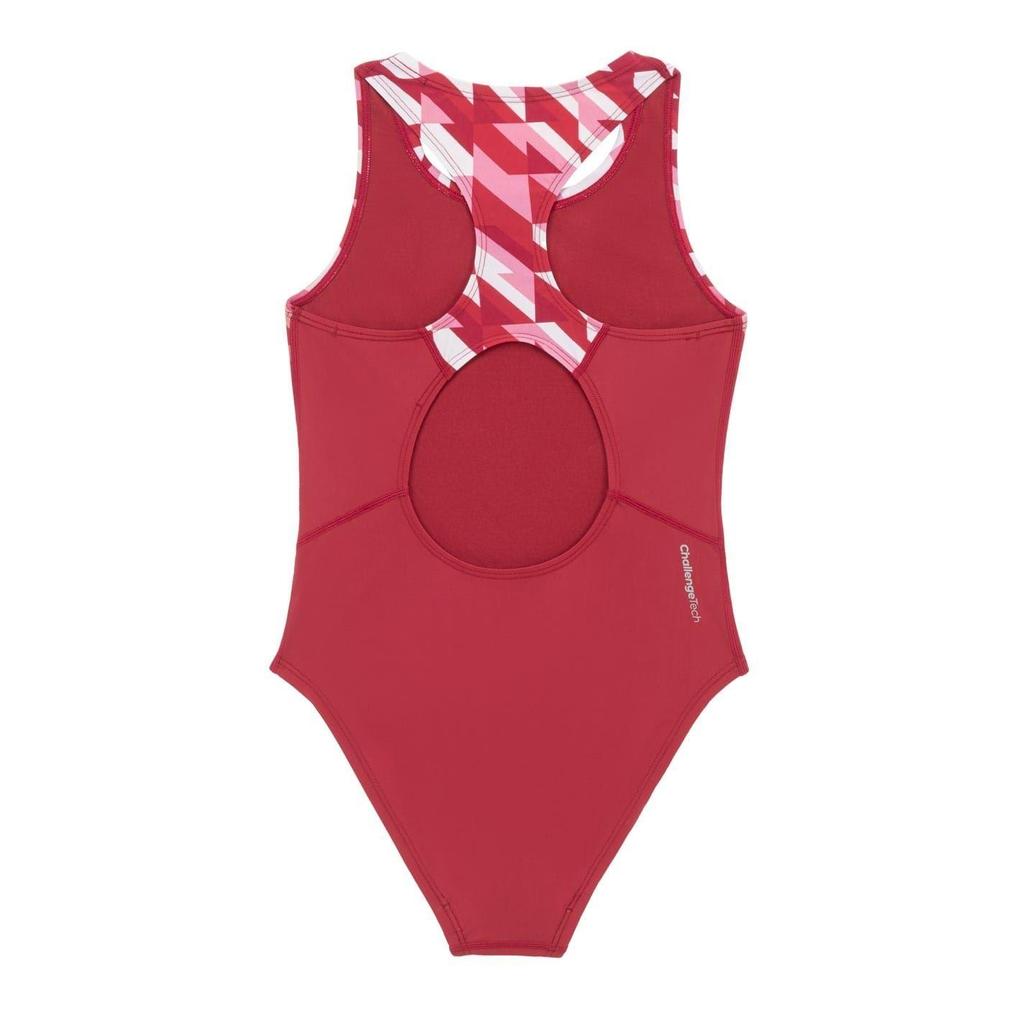 Slazenger Girls Challenge Tech Geometric Pattern One Piece Swimsuit