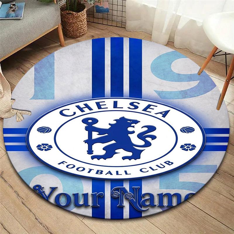 Chelsea F Custom Name Round Area Rug,Carpet Rug for Living Room Bedroom Sofa Playroom Decor,Non-slip Floor Mat