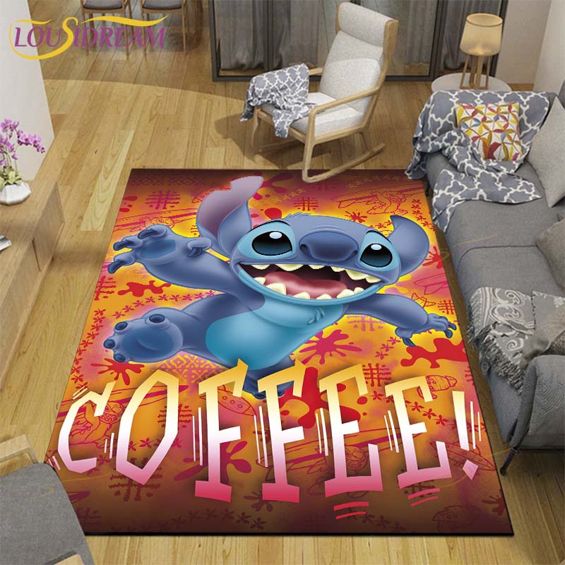 Anime Stitch Carpet Kids Carpets Living Room Tea Table Mats Bedroom Rug Washable Floor Mats Household Area Mat