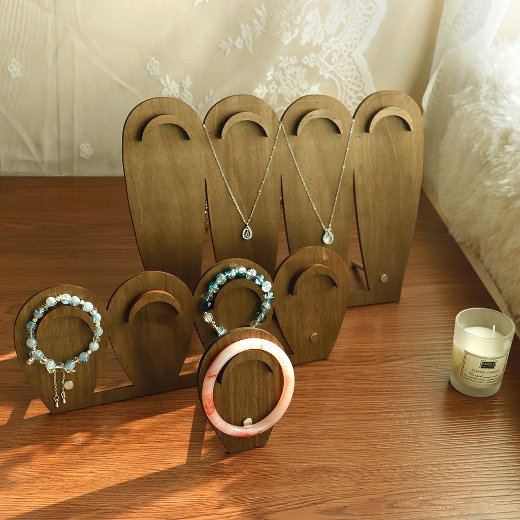 Vintage Wood Bracelet Display Stand Bead Bracelets Bangle Necklace Jewelry Storage Rack Jewelry Organizer Counter Showcase Props