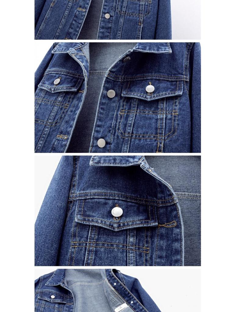 2023 Spring Women's Slim Fit Denim Jacket - Short, Versatile, Single-Breasted, Long Sleeve Cardigan Top
