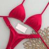 Micro Bikini Push Up Donna Sexy Scollo all'americana Triangolo Perizoma Spaccato Set Bikini Brasiliano 2026 Nuovo Costume da Bagno Estivo Set da 2 Pezzi