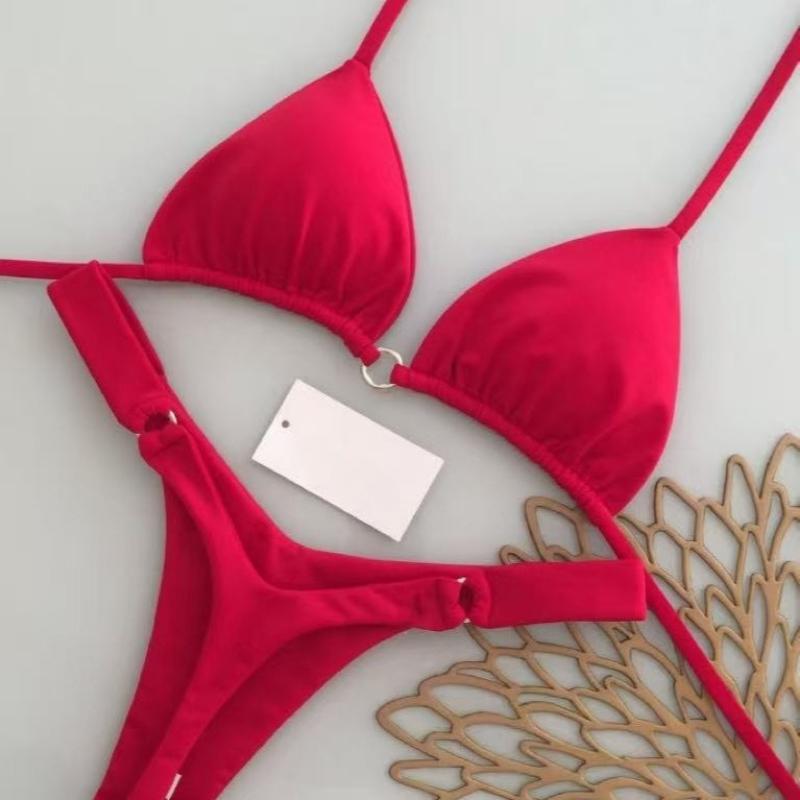Micro Bikini Push Up Donna Sexy Scollo all'americana Triangolo Perizoma Spaccato Set Bikini Brasiliano 2026 Nuovo Costume da Bagno Estivo Set da 2 Pezzi