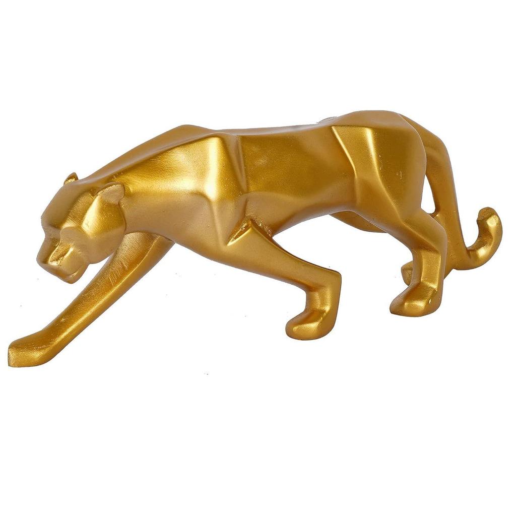 Resin Black Jaguar Showpiece for Home Decor/Black Panther Statue for Living Room Decor, Cheetah Showpiece Office Decor Item, Pack of 1 (Golden)
