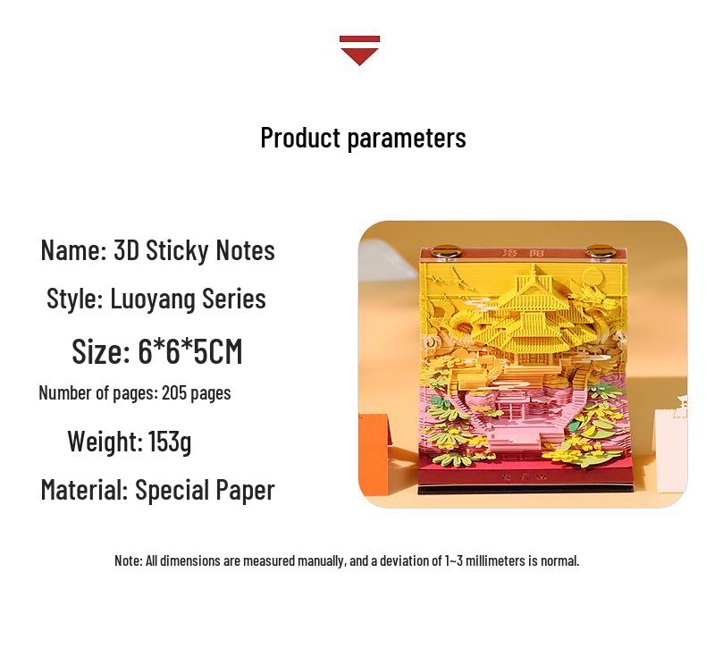 Laojun Mountain 3D Paper Sculpture Scenic Souvenir & Sticky Note Pad