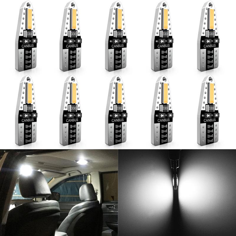 

10x T10 W5W Led Bulbs Canbus Interior Reading Dome Car Lights For Nissan Leaf Note Juke Qashqai J10 Teana J32 Primera P12