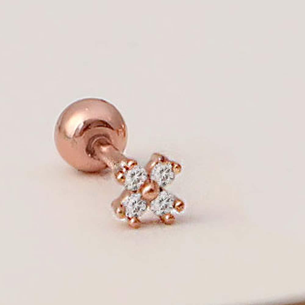 [1+1] 14K Gold Filled Pin Petite Flower Piercing (Single Sold)