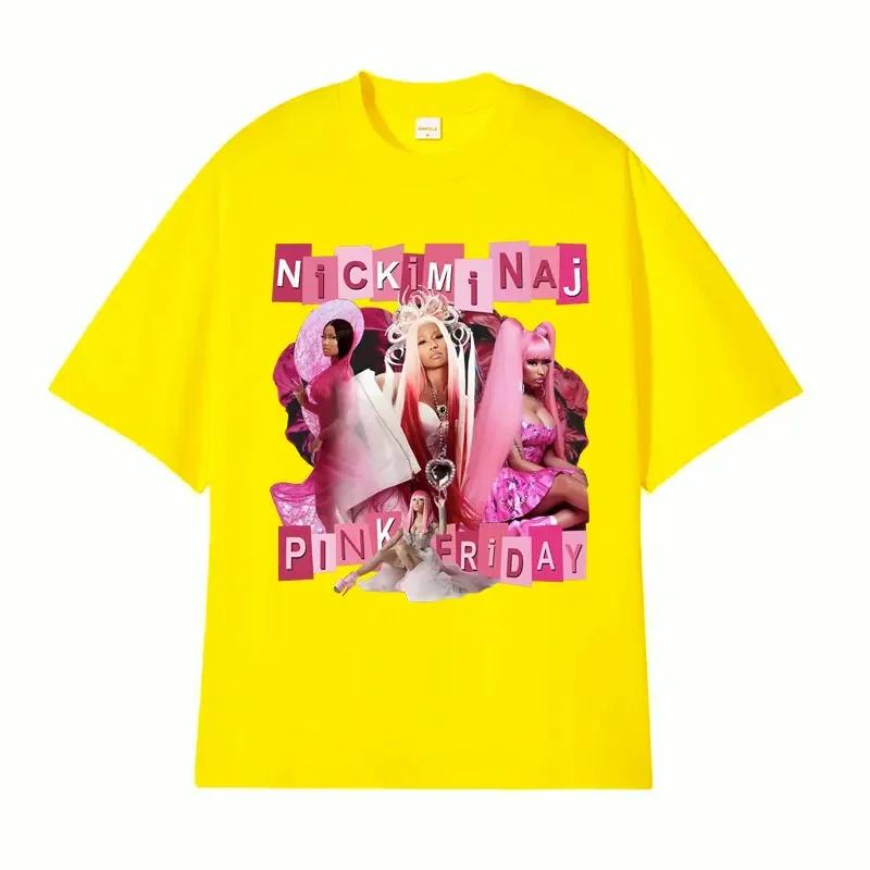 Hip Hop Queen Nicki Minaj Pink Friday Pattern Tshirt for Womens Aesthetic Fashion Tshirt Round Neck Tshirt