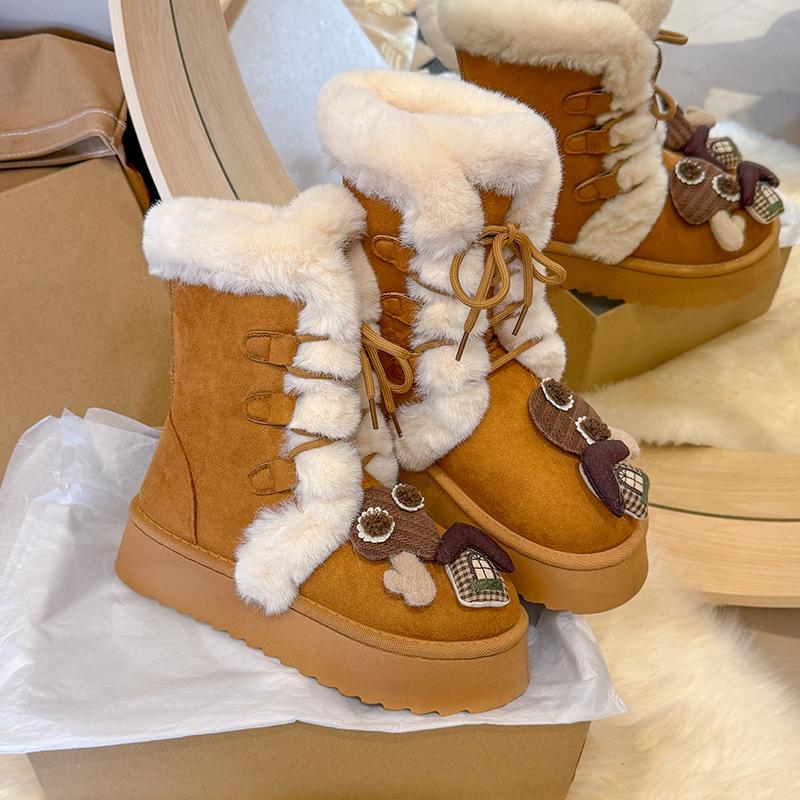 

2025 новые внешнеторговые большого размера удобные на шнуровке теплые модные большого размера зимние ботинки женская обувь 42