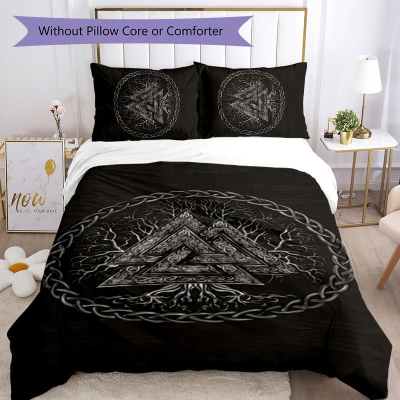 Mythology Valhalla 3pcs Bedding Set Duvet Cover Closure Includes 1 Duvet Cover & 2 Pillowcases for All Seasons Bedroom Home Dorm Decor