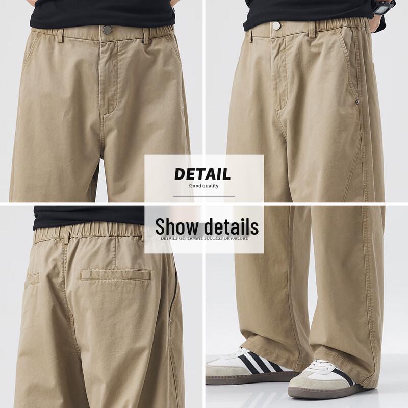 Baleno Men's S&K Pure Cotton Straight-Leg Casual Pants